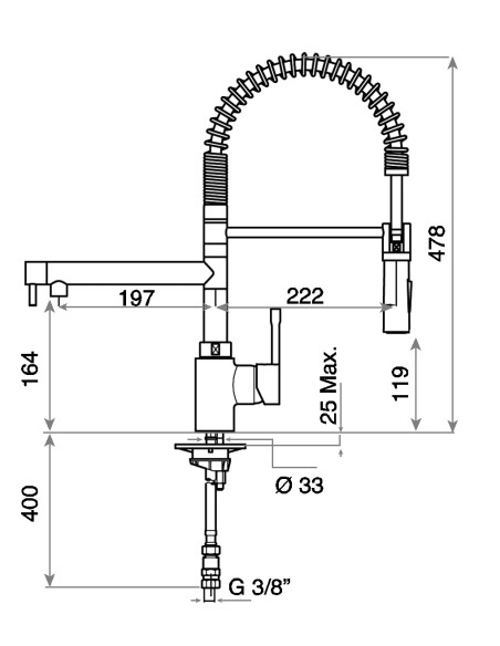 GRIFO DE COCINA ARK 999 CROMO