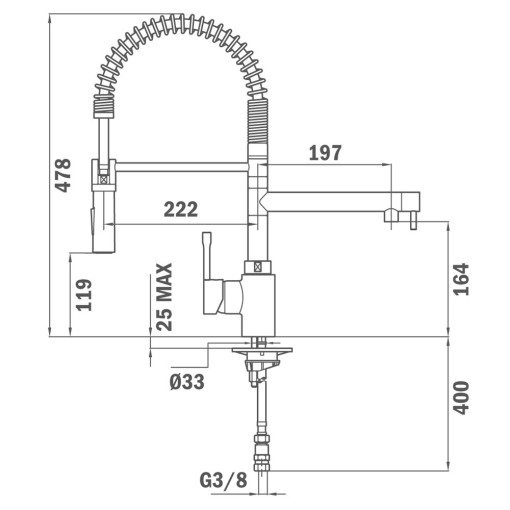 GRIFO DE COCINA ARK 999 CROMO