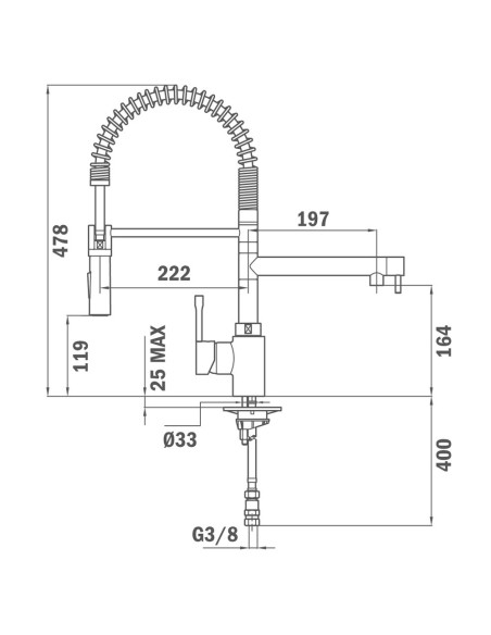 GRIFO DE COCINA ARK 999 CROMO
