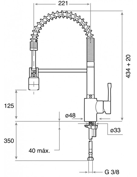 GRIFO DE COCINA ARK 937 CROMO