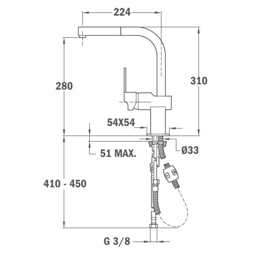 GRIFO DE COCINA MZ 938 CROMO