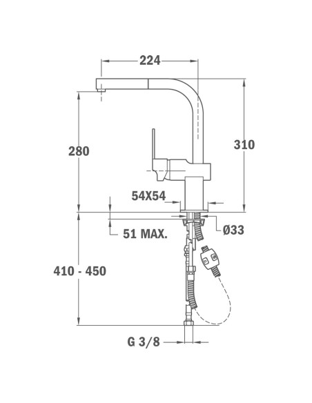 GRIFO DE COCINA MZ 938 CROMO