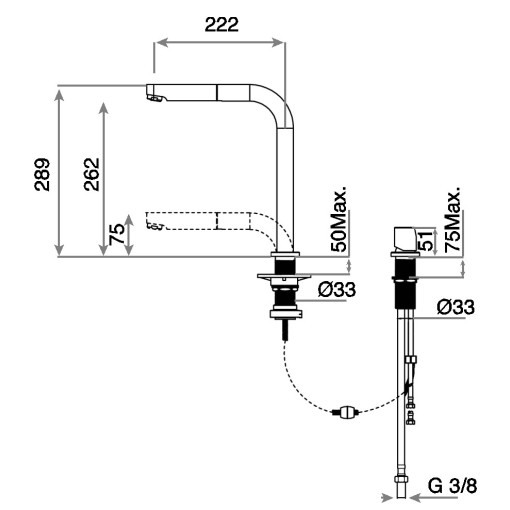 GRIFO DE COCINA AUK 983 CROMO