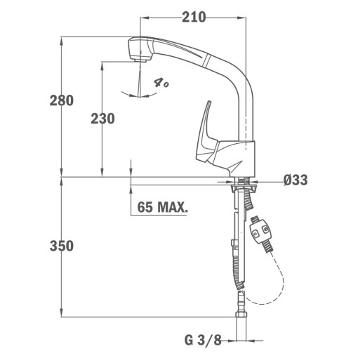 GRIFO DE COCINA MT EXT. CROMO