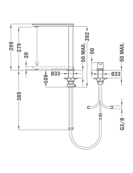 GRIFO DE COCINA BAJO VENTANA FO 985 CROMO