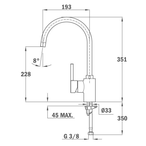 GRIFO DE COCINA ARK 915 CROMO