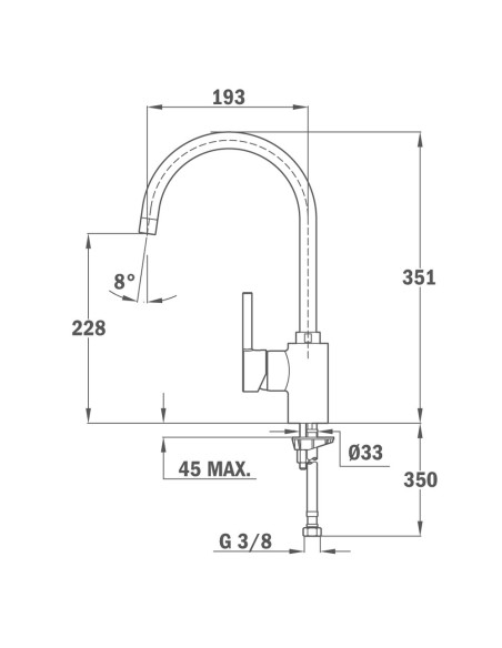 GRIFO DE COCINA ARK 915 CROMO