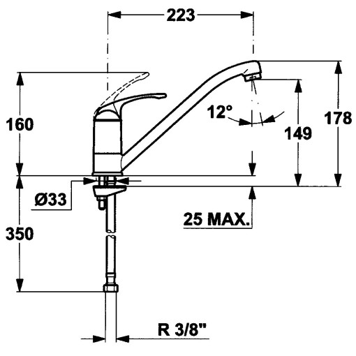 GRIFO DE COCINA MTP 913 CROMO