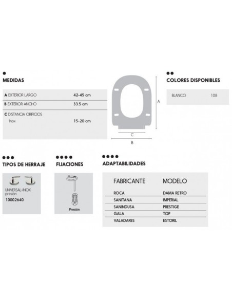 TAPA WC UNIVERSAL RETRO BLANCA