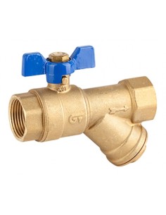Válvula De Esfera Con Filtro Colador En "Y" Mando Palomilla