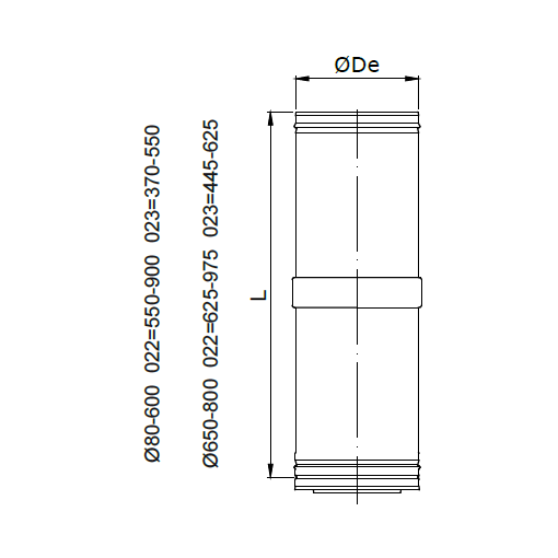 MODULO EXTENSIBLE LARGO  DOBLE PARED DINAK