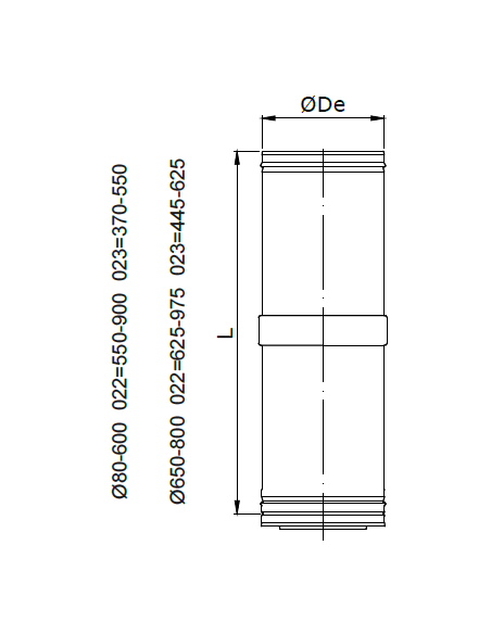 MODULO EXTENSIBLE CORTO  DOBLE PARED DINAK