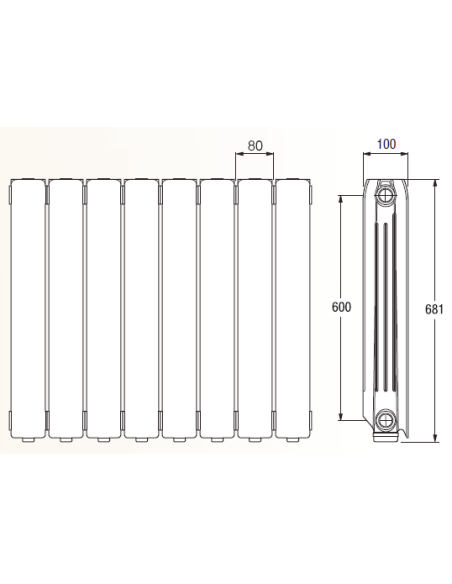 RADIADOR DE ALUMINIO EUROPA 700 C FERROLI