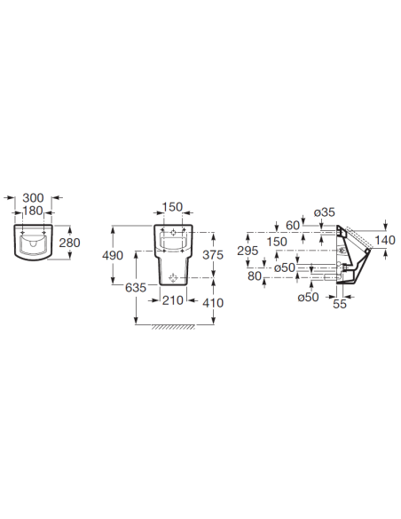 URINARIO DE PARED CON TAPA HALL ROCA
