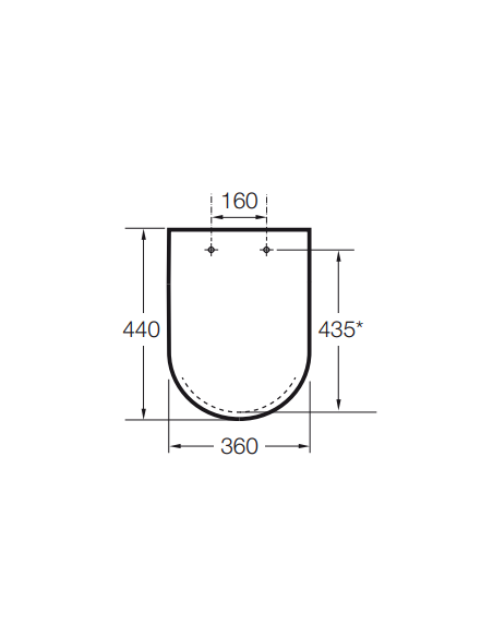 TAPA WC Y ASIENTO 560 MM. HALL ROCA