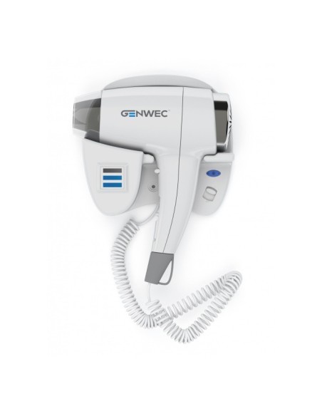 Secador De Pelo Con Soporte 1400W ABS Blanco