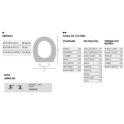 Toilet Seat Model TANGO UNIVERSAL RESIWOOD