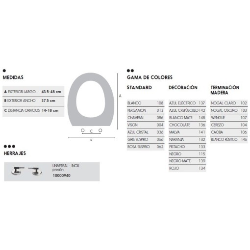 RUMBA RESIWOOD Abattant WC universel