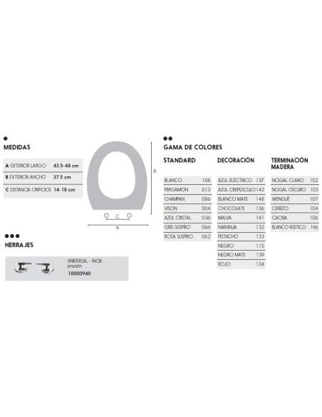 RUMBA RESIWOOD Abattant WC universel