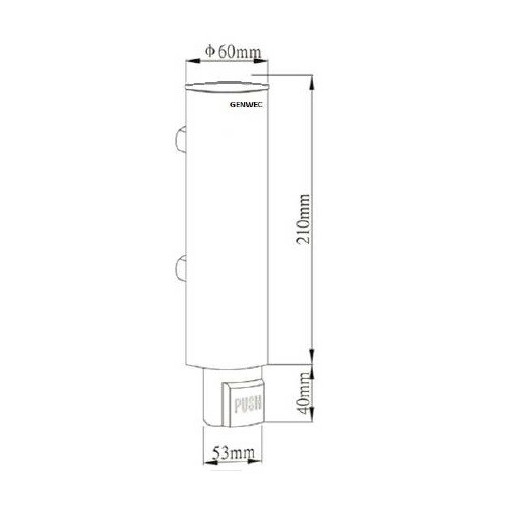 Dispensador De Jabón Cilindrico 300 Ml.