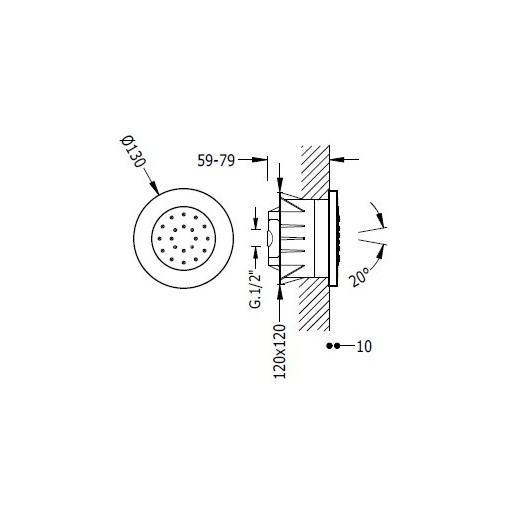 Jet Empotrado Circular De Hidromasaje TRES