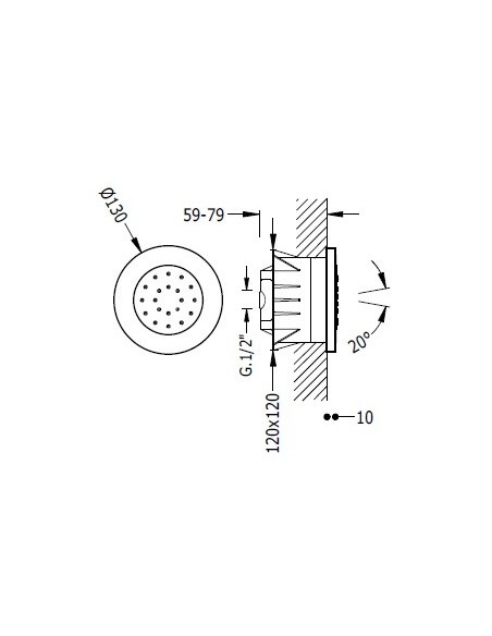 Jet Empotrado Circular De Hidromasaje TRES