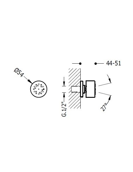 Ducha lateral de hidromasaje 2 funciones TRES