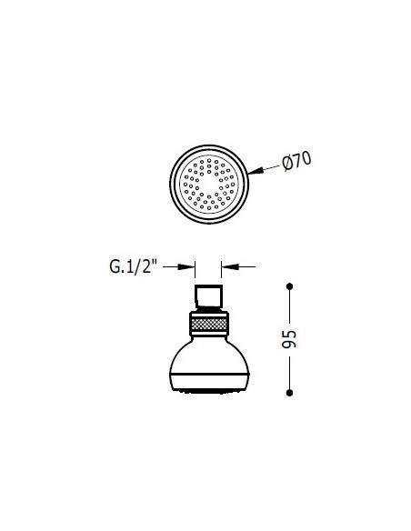 Piña brazo ducha ORDAL TRES