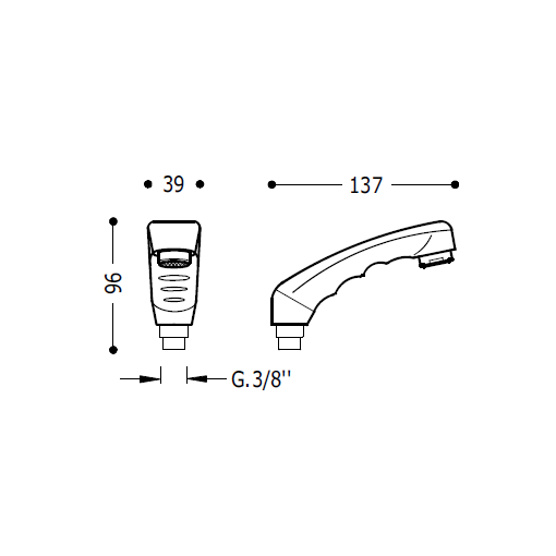 Ducha monomando peluquería TRES