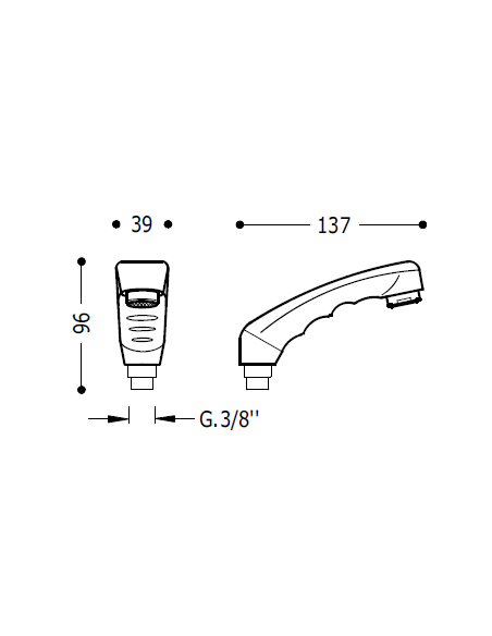 Ducha monomando peluquería TRES