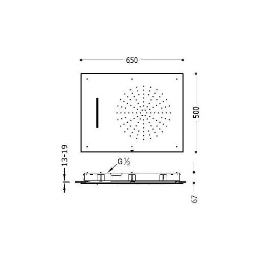 Rociador ducha a techo 3 funciones INOX TRES
