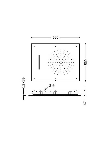 Rociador ducha a techo 2 funciones INOX TRES