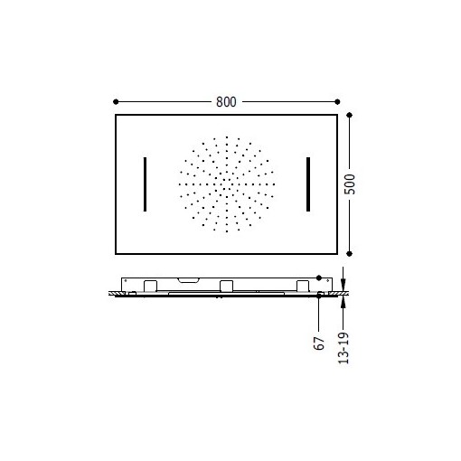 Rociador ducha a techo 2 funciones INOX TRES