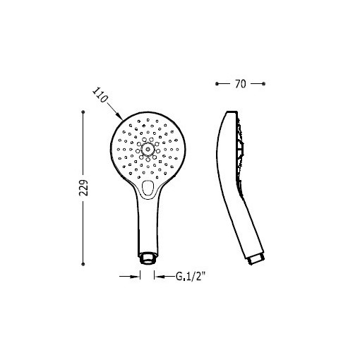Ducha masaje redonda 3 tipos de chorro TRES