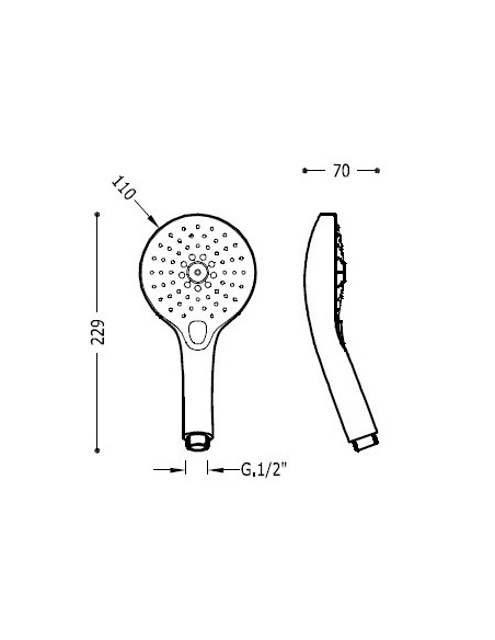 Ducha masaje redonda 3 tipos de chorro TRES