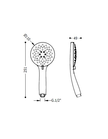 Ducha masaje 5 tipos de chorro TRES