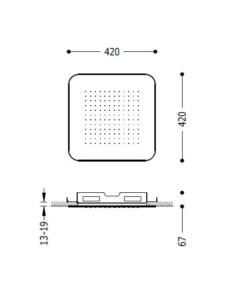Rociador de ducha INOX a techo TRES