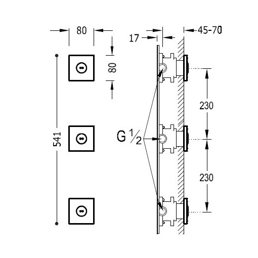 Juego 3 Jets Empotrados De Hidromasaje TRES