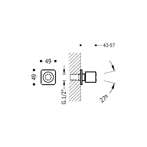 Ducha lateral de hidromasaje orientable TRES