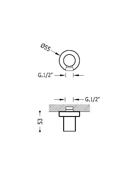 Codo Con Toma Pared Circular Para Flexo TRES