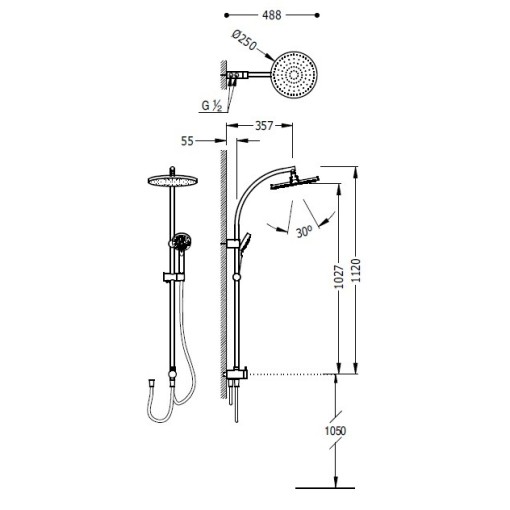 Barra De Ducha Masaje TRES