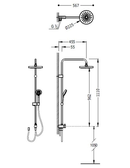 Barra De Ducha ECO-TERM TRES