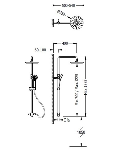 Barra De Ducha Con Distribuidor TRES