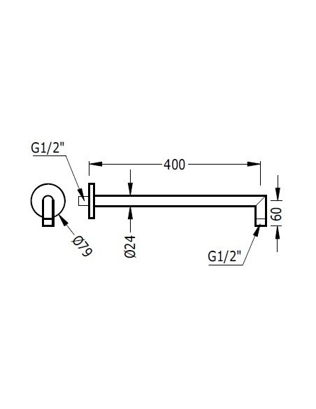 Bras au mur de base rond pour pulvérisateur de douche TRES