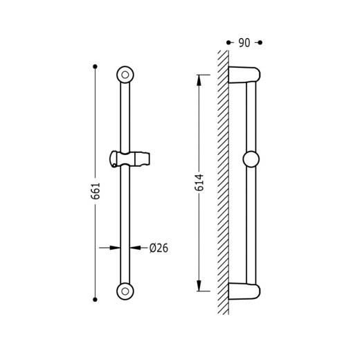 Barra de ducha deslizante ECO TRES