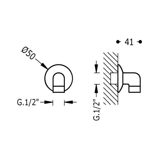 Codo Toma Pared Circular Para Flexo TRES