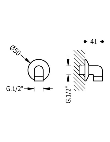 Codo Toma Pared Circular Para Flexo TRES