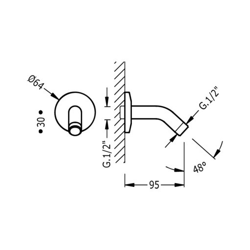 Codo a pared ECO TRES