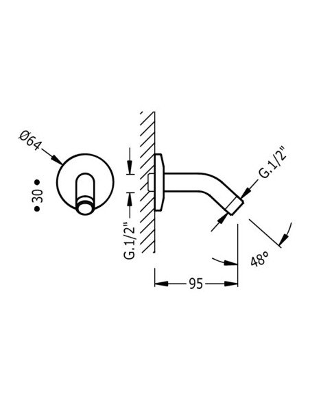 Codo a pared ECO TRES