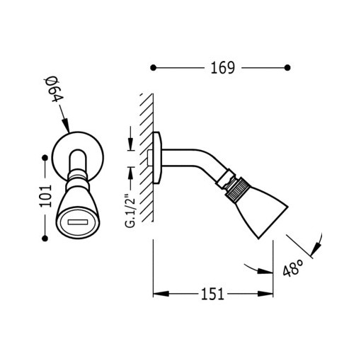 Brazo ducha ECO TRES